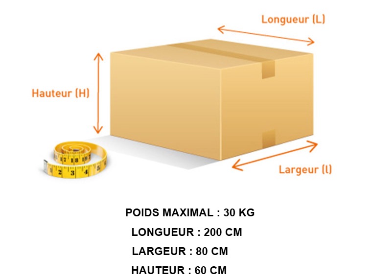 Dimensions d'un envoi avec HOP Courses Dimensions d'un envoi avec HOP Courses